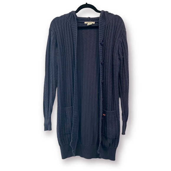 MURMUR Cableknit Buttoned Cardigan Longline Hooded Medium - Picture 1 of 5